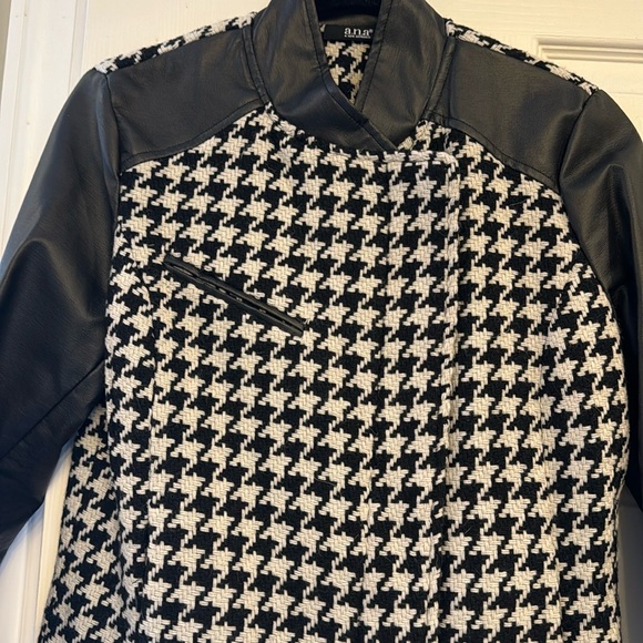 Faux leather and houndstooth jacket - Picture 2 of 9